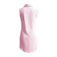 thumbnail image 3 of Striped Midi Knit Dress Women Sleeveless Button Front Turn Down Collar Loose Fit Casual Dress Red M, 3 of 3