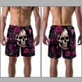 thumbnail image 3 of luoweisi Men's Beach Shorts Quick Dry Swim Trunks with Mesh Lining Skull S, 3 of 5