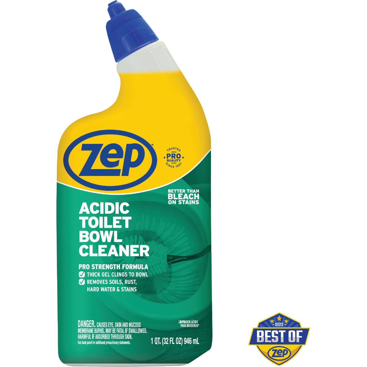 Zep New Acidic Toilet Bowl Cleaner 32 Ounces ZUATBC32 Case of 12 2x Thicker Than Before Clinging Formula