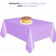 thumbnail image 4 of 54" x 72" Rectangle Disposable Plastic Table Covers Wipe Clean Party Table Cloth Covers (Lavender), 4 of 5