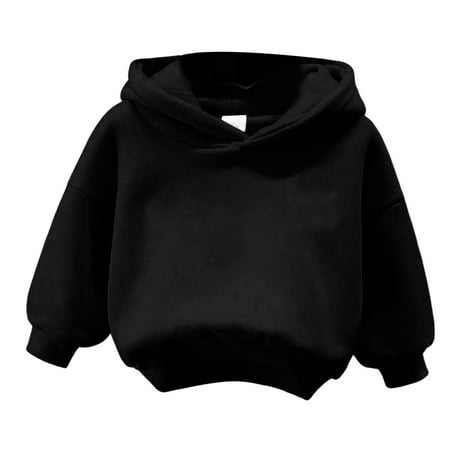 yocbz Toddler Lightweight Hoodie Sweatshirt Kids Boys Girls Sports Long Sleeve Pullover Tops Black 3-4 Years