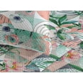 thumbnail image 3 of Ambesonne Floral Quilted Bedspread Set 3 Pcs, Flowers Grunge Circles Art, Queen, Pale Salmon and Forest Green, 3 of 4