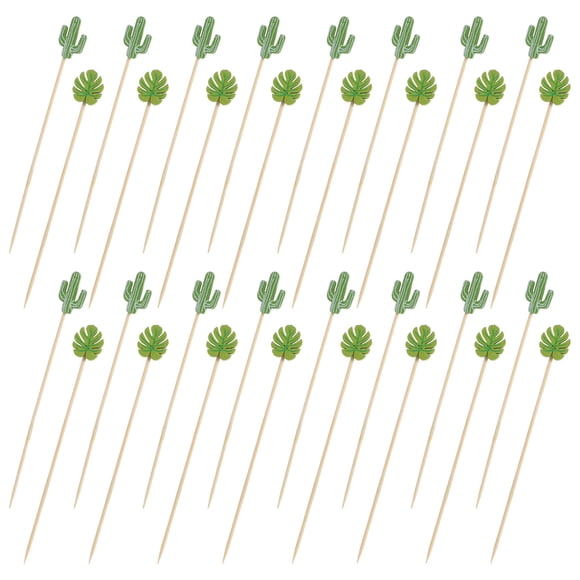 Phenofice 100pcs Green Hawaiian Cake Dessert Toppers for Decor Party Decoration