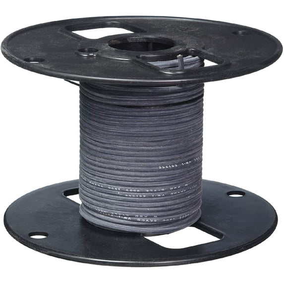 22 Gauge Silicone Wire - UL LISTED (3239) Tin-Plated Copper Stranding 10,000V 150° C - High Temperature - 50 Ft Black # 22 AWG Tinned Copper Electrical Wire Spool Made in USA - R800 31A101