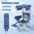thumbnail image 4 of Slsy Camping Chair with Canopy&Footrest,Folding Camping Canopy Chair with Cooler Bag and Cup Holder,Outddor Portable Ergonomic Beach Chair for Adults Camping,Tailgates,Fishing, 4 of 9