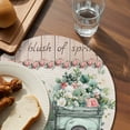 thumbnail image 3 of Eucalyptus Trucks Round 13 Inch Placemats Set of 8, Spring Rustic Floral Wooden Burlap HeatResistant Non Slip Place Mats for Dining Table, Wipeable Braided Kitchen Table Mats for Housewarming, 3 of 9
