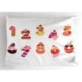 thumbnail image 1 of Number Pillow Sham Cupcake Cookies Candies Shaped Numbers Sweet Years Happy Birthday Joyful Design, Decorative Standard Size Printed Pillowcase, 26 X 20 Inches, Multicolor, by Ambesonne, 1 of 2