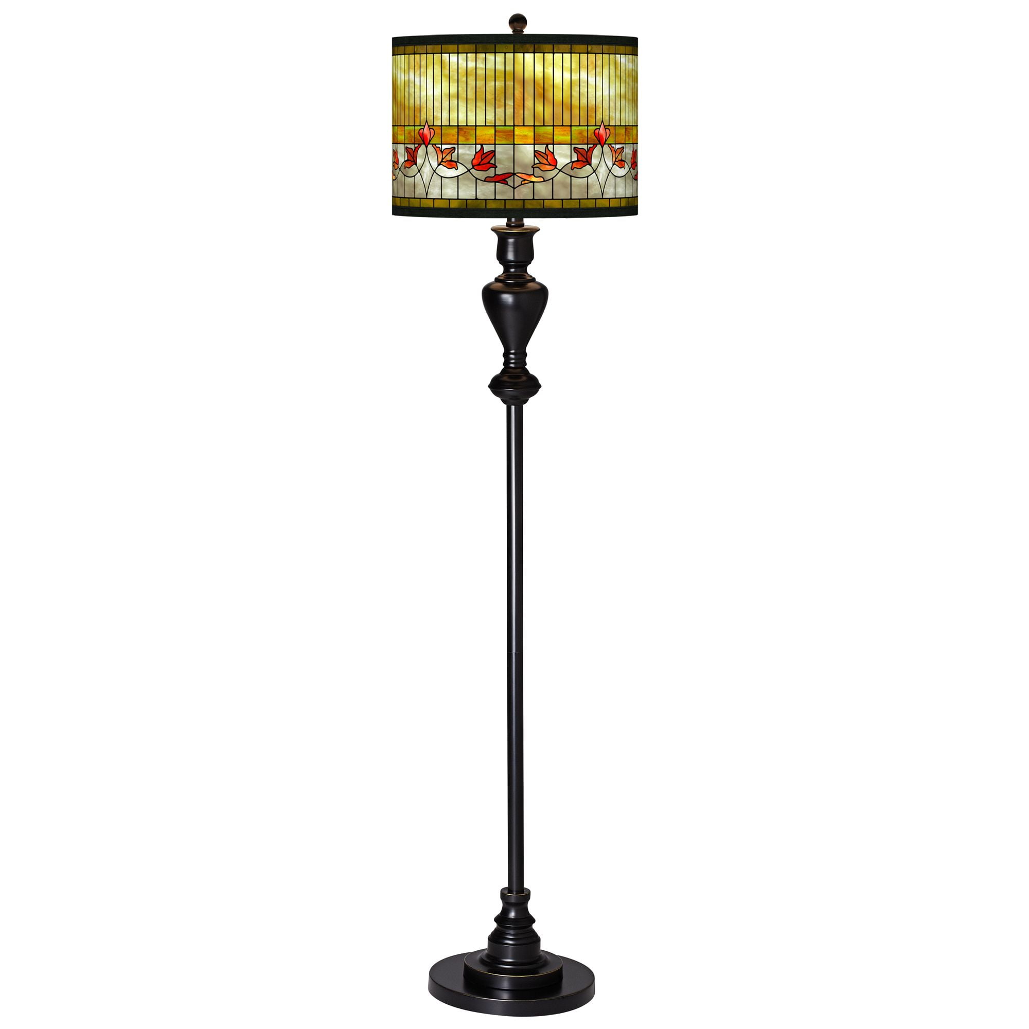 Giclee Glow Mission Floor Lamp Black Bronze Metal Style Lily
