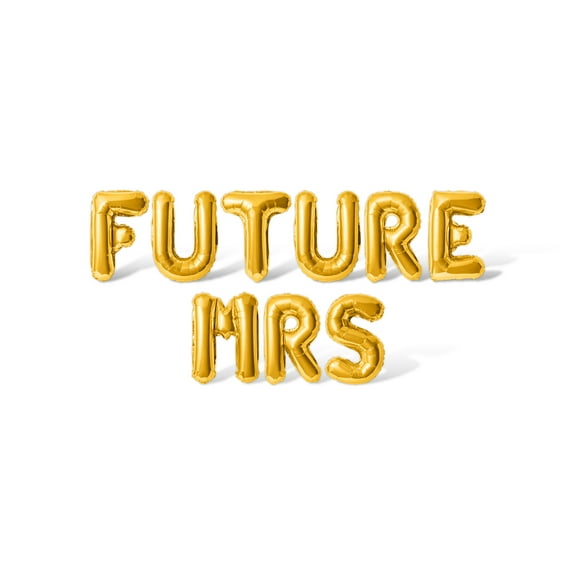 Letter Balloons - FUTURE MRS 16" Inch Alphabet Letters Foil Mylar Balloon Bachelorette Party or Bridal Shower Banner (Gold)