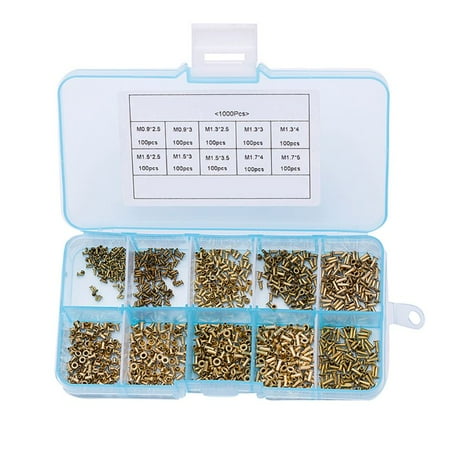 

Apooke 1000 PCS M0.9 M1.3 M1.5 M1.7 Tubular Rivets Double-sided Circuit Board PCB Nails Metal Hollow Rivet Nuts Assortment Kit