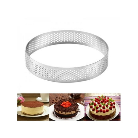 EWAVINC 6-20cm Round Mousse Cake Ring Baking Tool Non-stick Stainless Steel Perforated