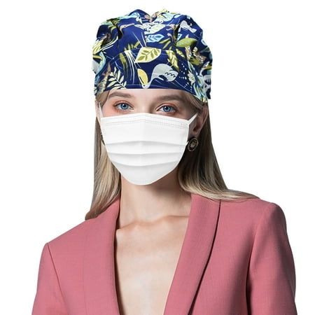 

Tejiojio Fall Clearance Scrub Cap Hat Suction Sweat Towel Nurse Cap Printed Baotou Cap