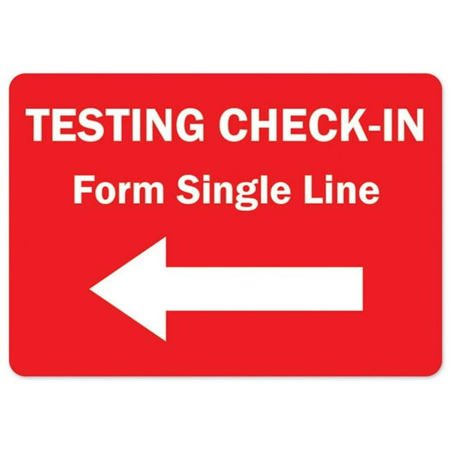 SignMission OS-NS-A-1824-25475 Covid-19 Avis Signe - Test Formulaire d'Enregistrement Simple Ligne Flèche Gauche