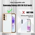 thumbnail image 2 of Compatible with Samsung Galaxy A55 5G Case Cute Luxury Plating Design for Women Girly, Soft TPU Shockproof Reinforced Corners Protective Phone Case for Galaxy A55 5G 6.6", White, 2 of 12