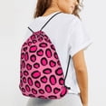 thumbnail image 6 of XMXT Unisex Drawstring Backpack for Women Men, Magenta Leopard Print Waterproof Gym Bag String Bags for Shopping Sport Travel, m, 6 of 8