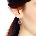 thumbnail image 5 of Sunshine Daisy Sunflowers with Red Coral Inlays .925 Sterling Silver Earrings, 5 of 5