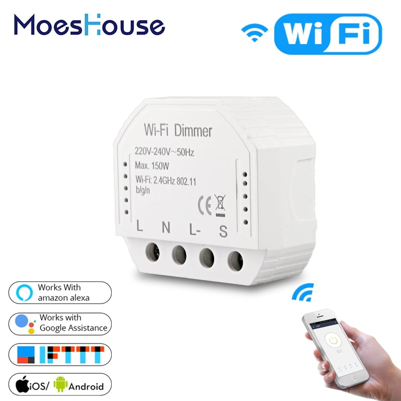 Someday Failure Excessive Wifi Smart Dimmer Module 220V-240V 150W Controller Timer Switch APP Voice  Control with Alexa,Google Home,IFTTT - Walmart.com