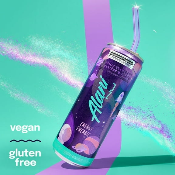 Alani Nu Sugar Free Energy Drink, Cosmic Stardust, 12 fl oz,( Packs of 4)