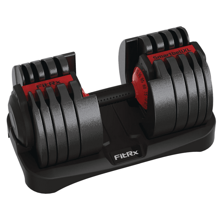 2 pack FitRx SmartBell XL Quick Select Adjustable Dumbbell 10 90 lbs. Weight Black Single Walmart