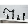 thumbnail image 2 of Kingston Brass KB1798PLBS Heritage 8-Inch Centerset Kitchen Faucet, Satin Nickel, 2 of 7