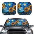 thumbnail image 2 of Wukai Starry Night Sunflower Field Car Front Windshield Sun Shade,Sun Visor Shield Block Automotive Interior Protector Blocks UV Rays-Large, 2 of 6