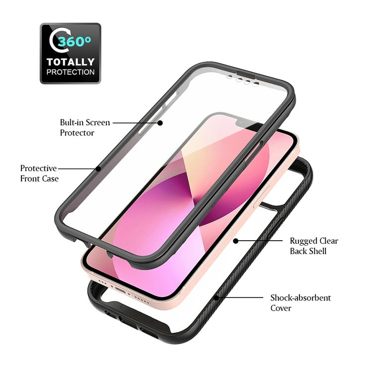 iPhone 13 Case with Built in Screen Protector,Dteck Full iPhone 13 Case with Built in Screen Protector,Dteck Full