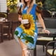 thumbnail image 3 of Fotbe Blue Sky Sunflower Vestido Largo de Moda para Mujer, Vestido Tipo Camiseta con Manga Corta y Estilo Casual a Rayas y Bloques de Color, 3 of 6