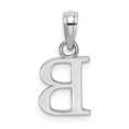 thumbnail image 4 of 10k White Gold Polished Block Initial B Charm 10K6423WB, 4 of 4