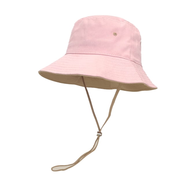 Sombrero de pescador con cuerda a prueba de viento para mujer, sombrilla antiultravioleta para salida de verano, color de contraste de circunferencia, 56-58cm
