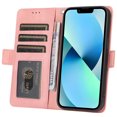 thumbnail image 3 of Skin-Friendly Wallet Case for iPhone 14, Premium PU Leather Shockproof Card Slots Cash Holder Flip Cover with Kickstand Folio Magnetic Clasp Wrist Hand Strap Handbag Case,Pink, 3 of 7