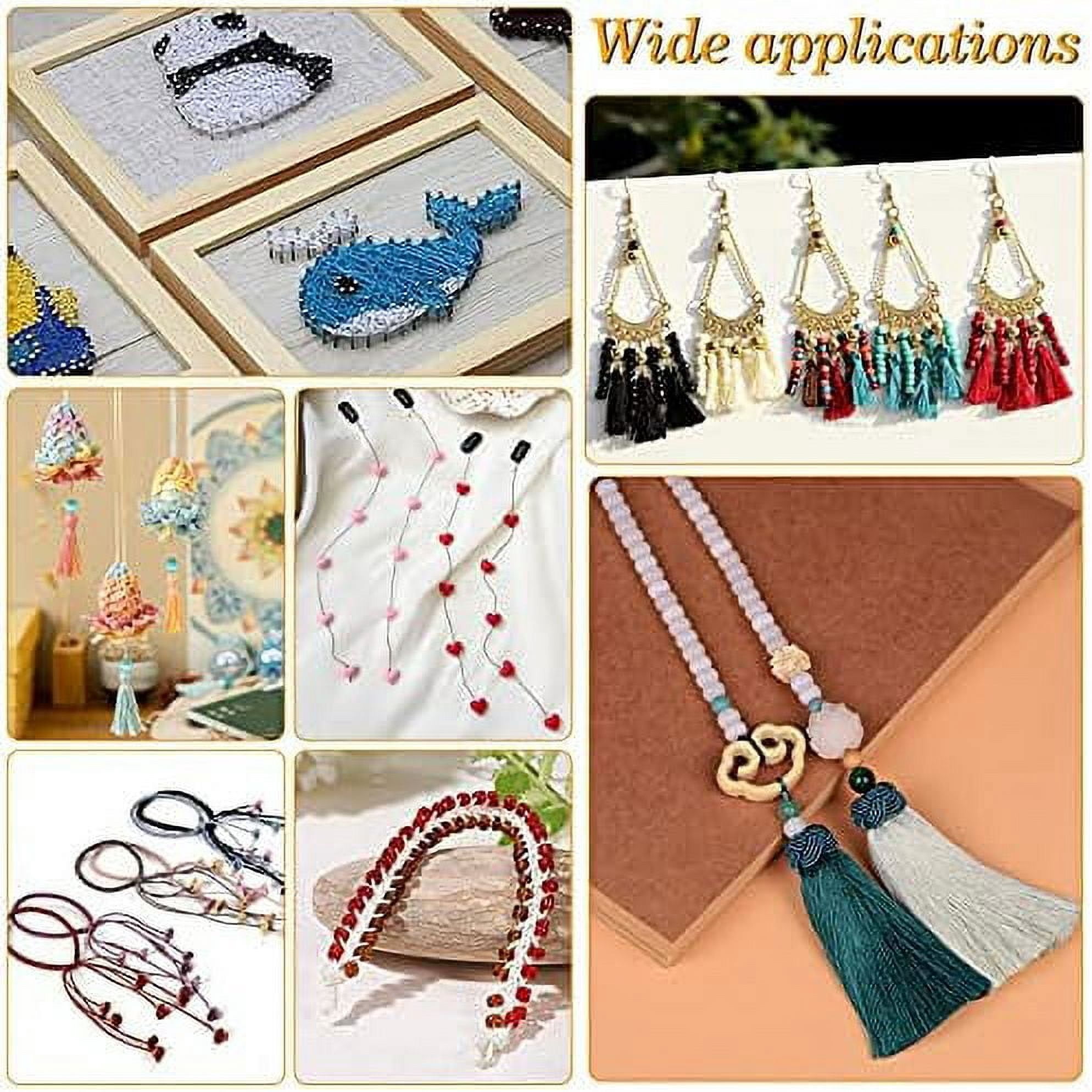 19 Colors Polyester Cord 0.5mm Round Beading String Knotting Wire for Chinese Knotting Kumihimo Beading Macramé Jewelry Making Sewing- 37~40 Yds/Roll