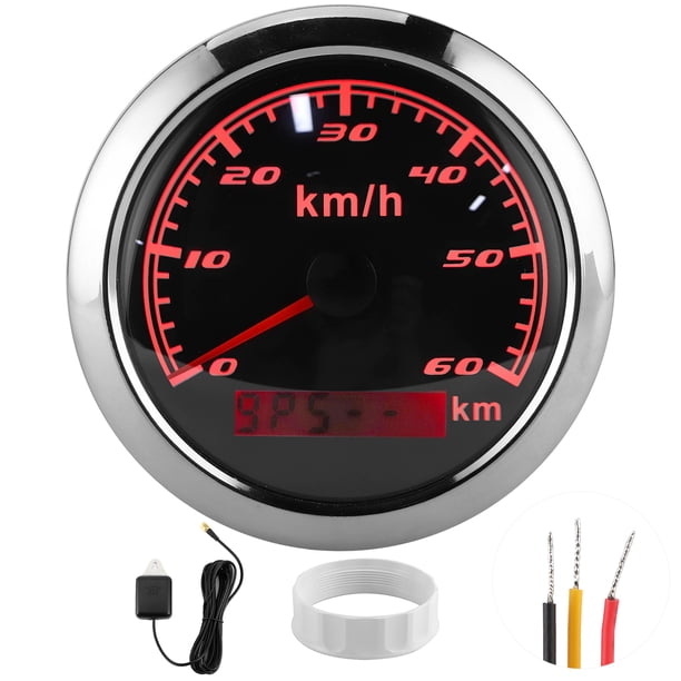 Velocímetro GPS de 85 mm, 60 KM/H, IP67, impermeable, universal, para barcos marinos, yates, automóviles, motocicletas, esfera negra Jadeshay A