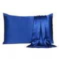 thumbnail image 3 of 2 pieces satin silk pillowcase Deluxe standard large King size home sofa bedding protective cover, 3 of 7