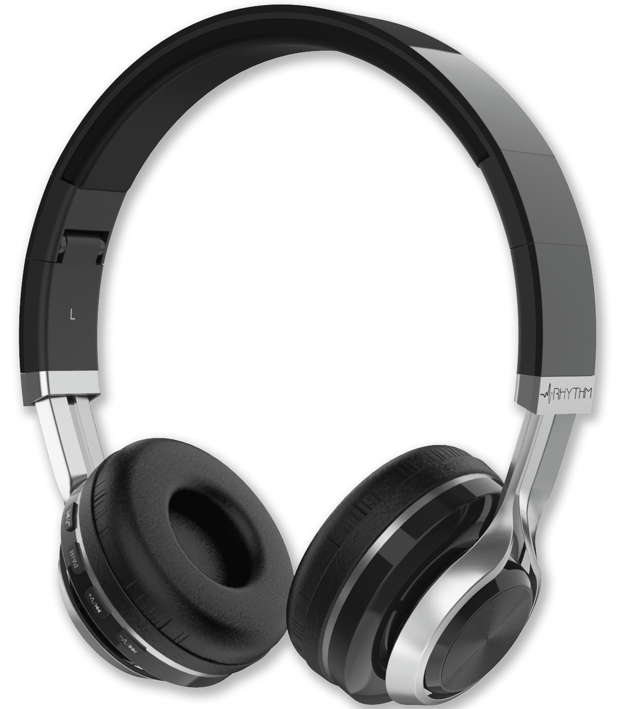 Aduro Resonance Bluetooth Wireless Headphones with Microphone Foldable Black/Silver