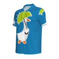 thumbnail image 4 of Wukai Goose Holding an Umbrella Men’s Polo Shirts,Quick-Dry Athletic Shirt,Classic Fit Shirts-3X-Large, 4 of 8