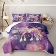 thumbnail image 2 of Erosebridal 3D Cartoon Unicorn Kids Quilt Full,Galaxy Stars Gradient Glitter Print Full Bedspread Sets For Girls,3 Pieces, 2 of 7