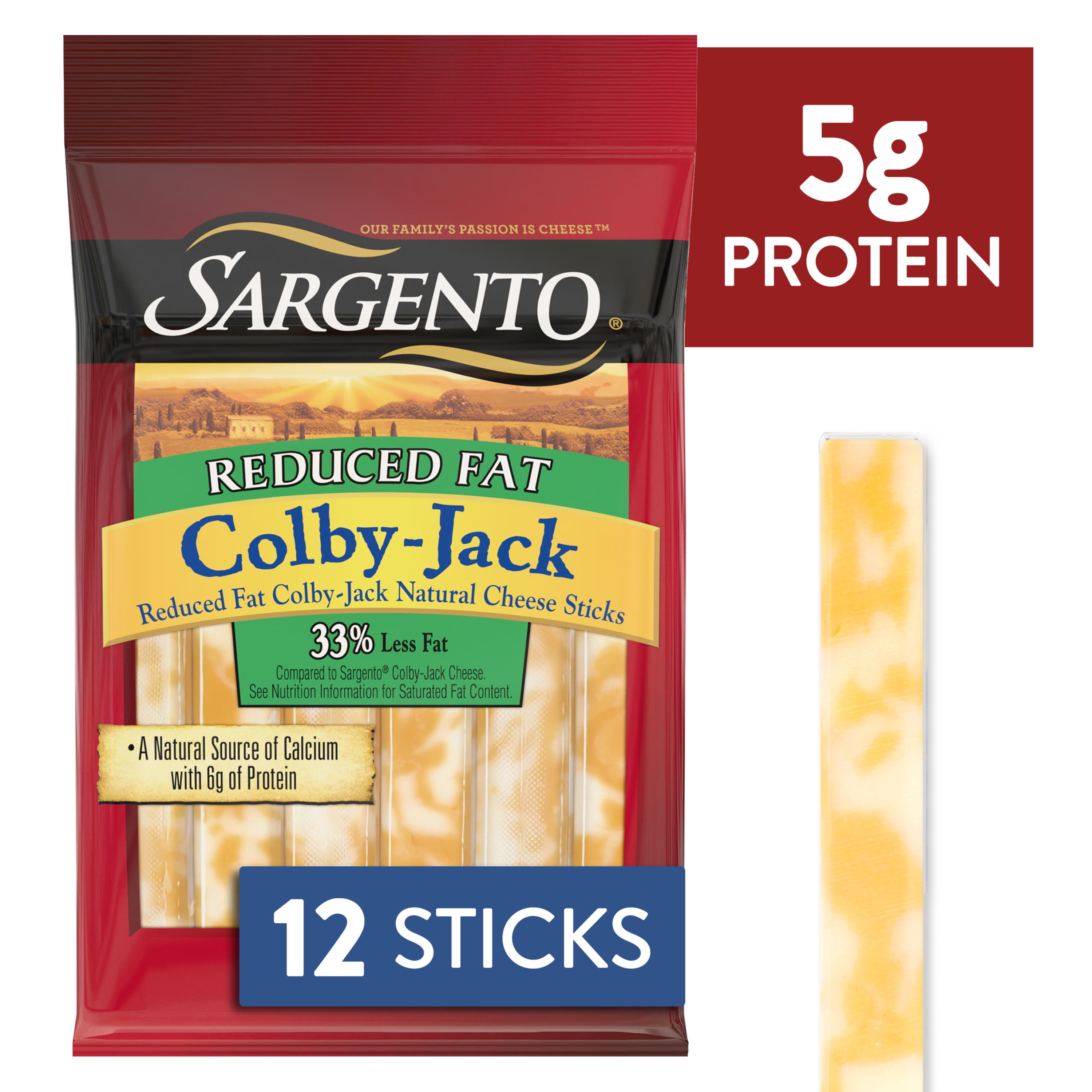 Sargento® Reduced Fat ColbyJack Natural Cheese Snack Sticks, 12Count