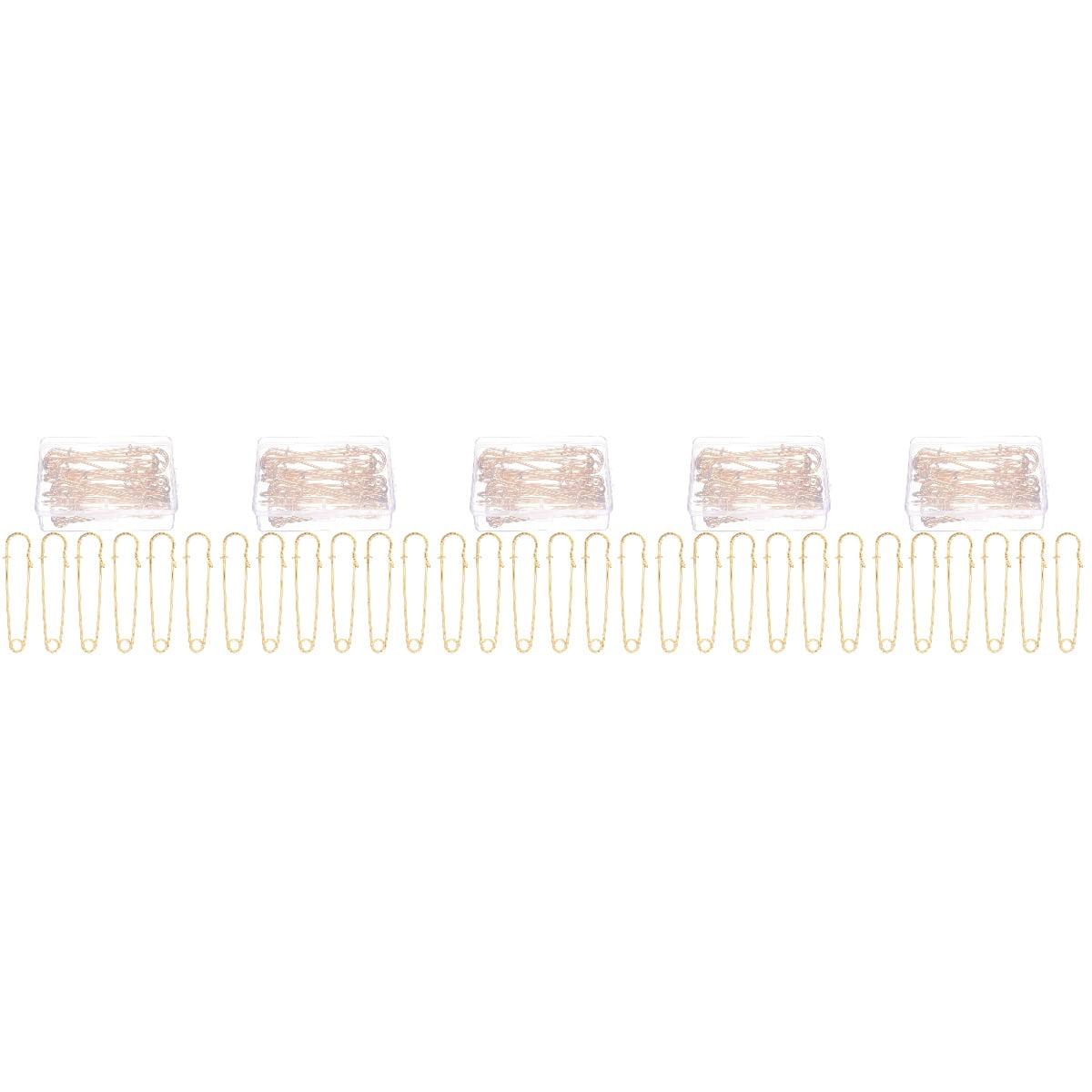 EXHUMKY BERTDOMD 50 Pcs Golden Rounded Tip Safety Pin Clips for Sewing Quilting Crafts and DIY Projects