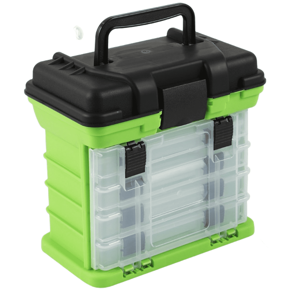 Four Layer Fishing Tackle Box Portable Lure Storage Case with 4 Compartments