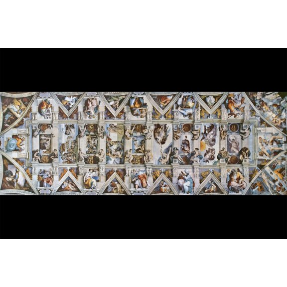 24x36 gallery poster, Full Sistine Chapel Ceiling by Michelangelo (1508-1512)