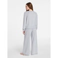 thumbnail image 3 of Joyspun Women's Cozy Lounge Collection Hacci Long Sleeve Top and Pants Pajama Set, 2-Piece, Sizes XS-3X, 3 of 5