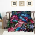 thumbnail image 3 of Gresahom Butterfly Blanket Gift for Butterfly Blanket Gift for Girls and Women Family Animal Beautiful Butterfly Blanket Super Soft Plush Flannel Throw Blanket for Couch Bed Sofa(60"x80"), 3 of 8