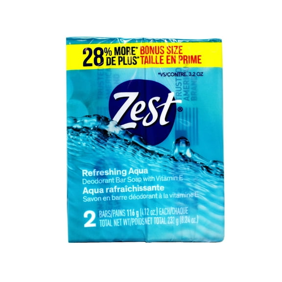Zest Bar Soap Aqua 4.12 oz x 2 pack