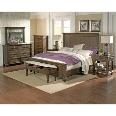 Traditional King Panel Bedroom Set 5pcs Mahogany Glntm5130 A
