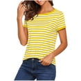 thumbnail image 3 of SROBPTY Womens T-Shirts Fashion Print Crew Neck Short Sleeve Lightweight Summer Tops for Everyday Use, 3 of 5