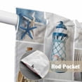 thumbnail image 4 of Blue Oceans Beach Swag Valances for Windows 2 Pack, Kitchen Window Curtains 36 Inch Length, Nautical Coastal Starfish Seashell Privacy Swag Curtains for Living Room/Bathroom with Rod Pocket 36"x36", 4 of 8