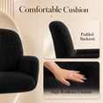 thumbnail image 4 of SESSLIFE Vanity Chair, Height Adjustable Velvet Makeup Chair, Comfy Home Desk Chiar with Gold Legs, 360° Swivel Office Chair for Bedroom, Black, 4 of 9