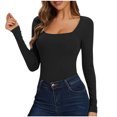 thumbnail image 3 of Wancir Long Sleeve Thermal Shirt for Women Light Fleece Tops Fall 2024 Crew Neck Casual Basic T-Shirts, 3 of 8