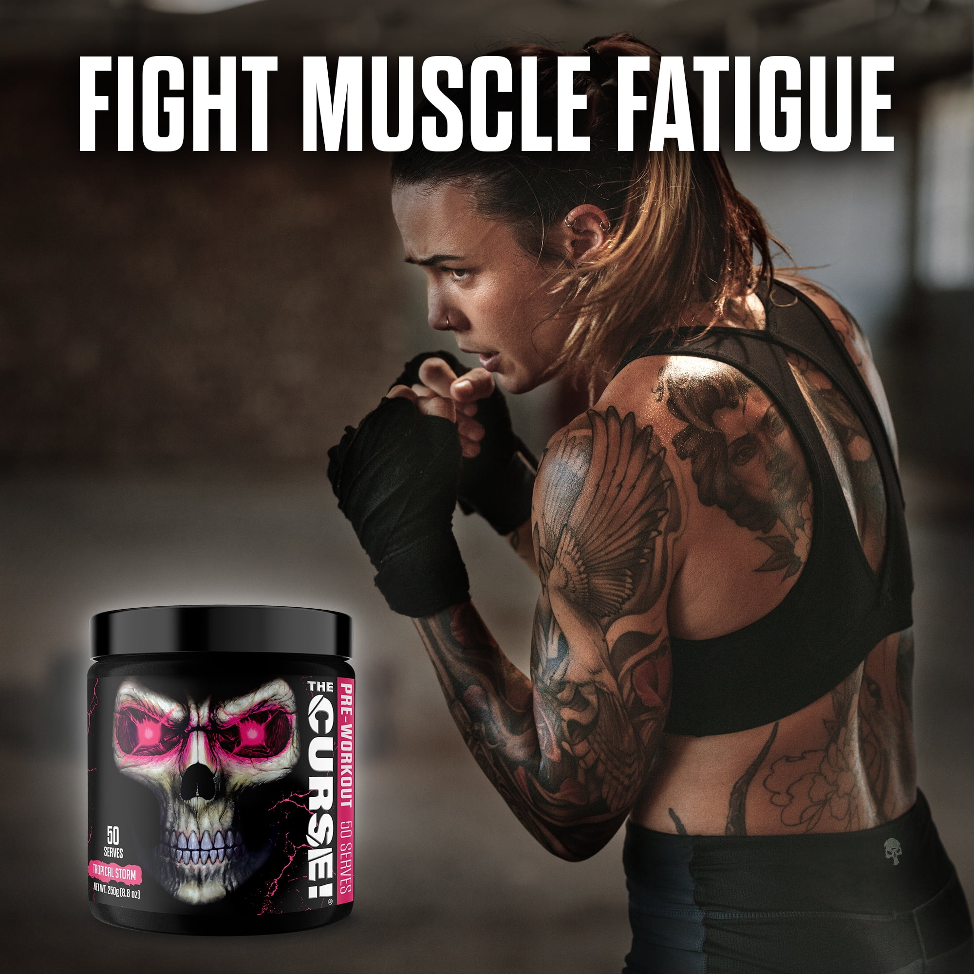 JNX Sports® The Curse Pre Workout Powder Tropical Storm Pre Workout Mix for Energy and Focus, 50 Serves