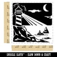 thumbnail image 2 of Lighthouse On the Ocean Under Night Sky Self-Inking Rubber Stamp Ink Stamper - Blue Ink - Large 1-1/2 Inch, 2 of 7